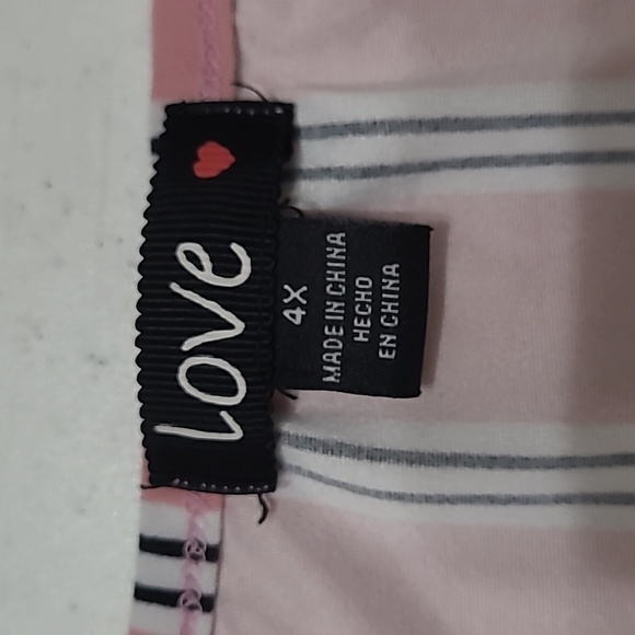 Love Sleeveless Pink Maxi Dress with Black & White Vertical Stripes size 4X - Picture 3 of 8